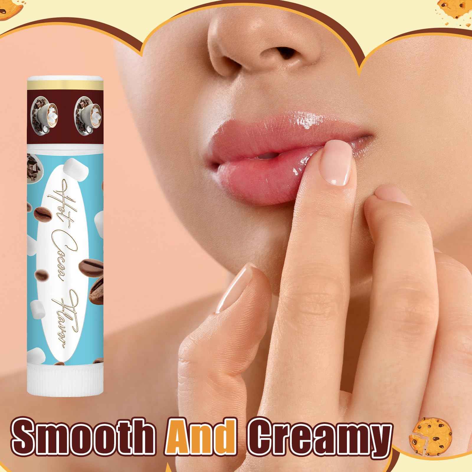 Siifert 75pcs Christmas Peppermint Flavor Lip Balms Gift Bulk Candy Gingebread Hot Cocoa Cookie Cinnamon Flavor Lip Balm Favor Christmas Party Gift Stocking Stuffer for Coworker Staff Employee (Cute)