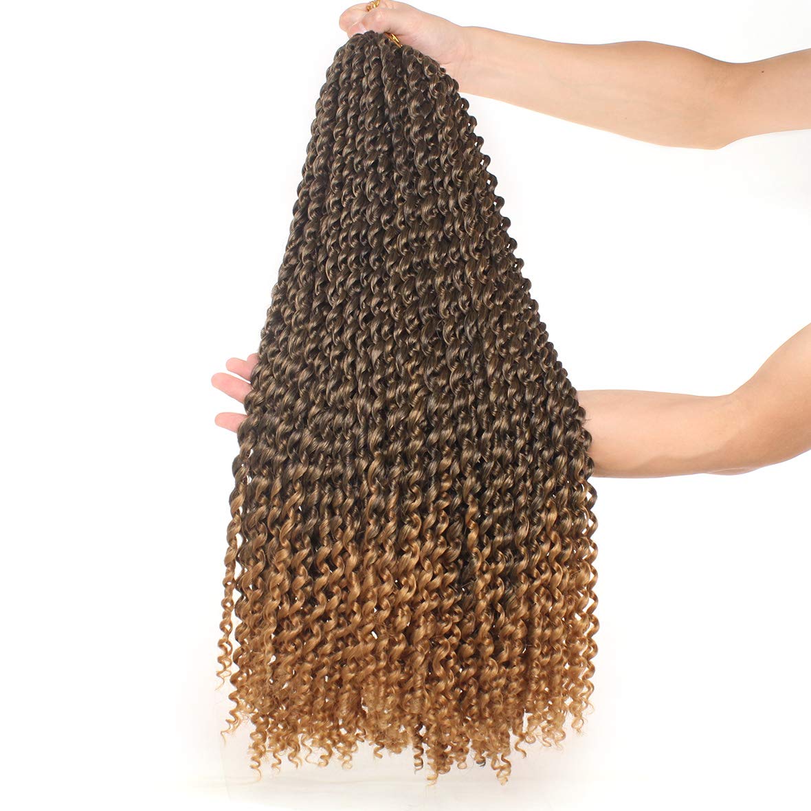 24 Inch Passion Twist Hair 7 Packs Water Wave Crochet Hair For Butterfly Locs Crochet Hair Goddess Bohemian Curly Hair Synthetic Braiding Hair Extensions for Women (24 Inch,T27#)