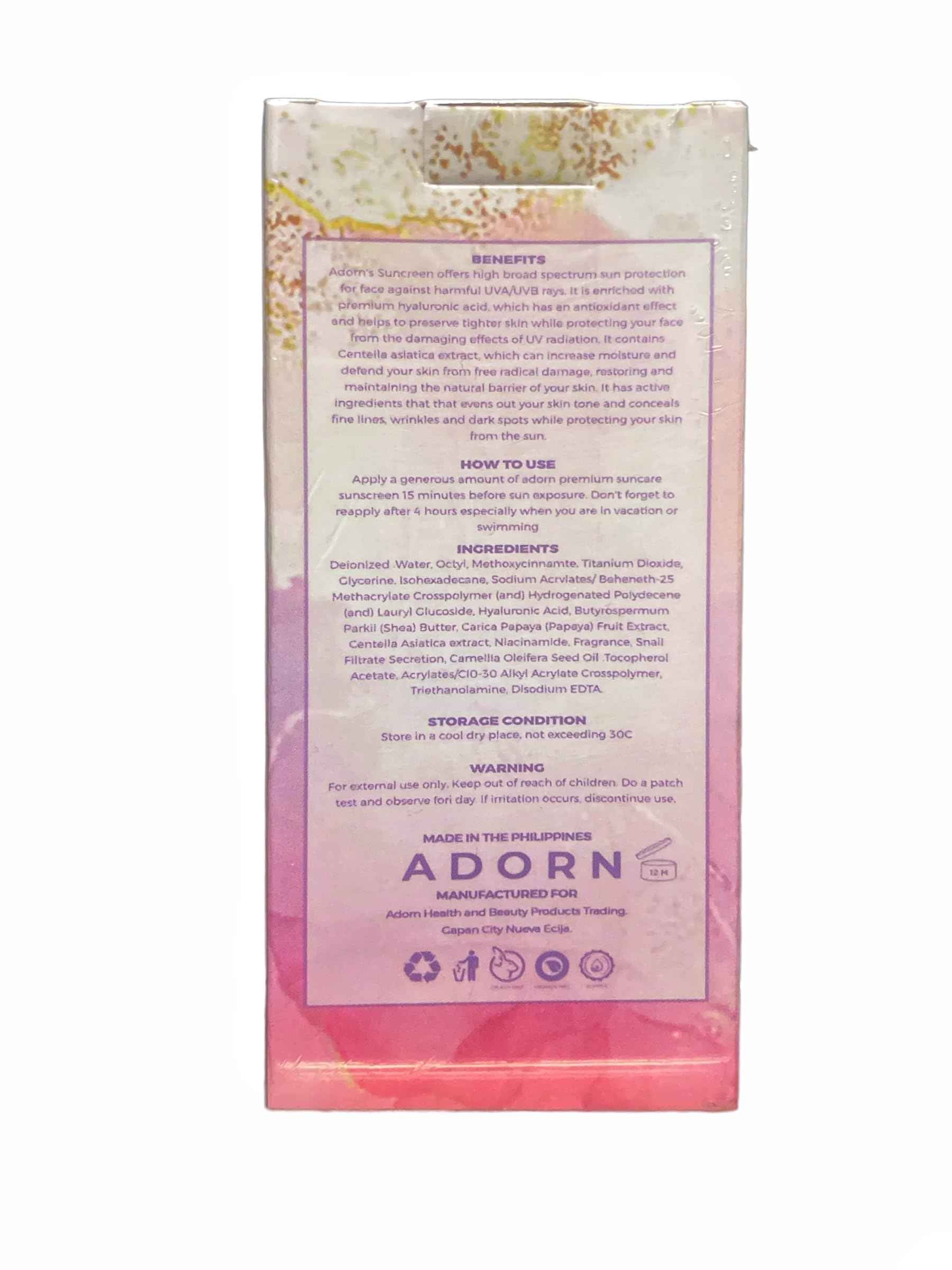 Generic Adorn Premium Sunscreen and Tinted Sunscreen, 50ml Each, 0.88 Ounce (Pack of 2)