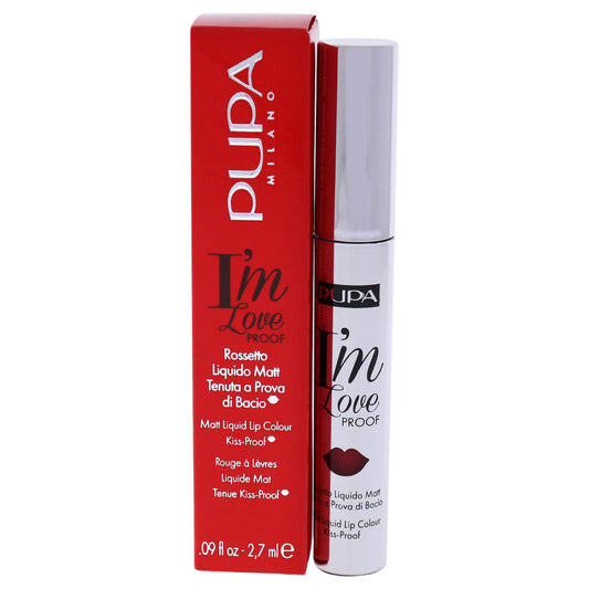 Pupa Milano I Am Love Proof Matt Liquid Lip Color - Gives Super-Intense Colour - Offers A Matte, Velvety Effect - Ultra-Comfortable Texture Adheres Perfectly To Lips - 011 Kiss Me Red - 0.09 OZ