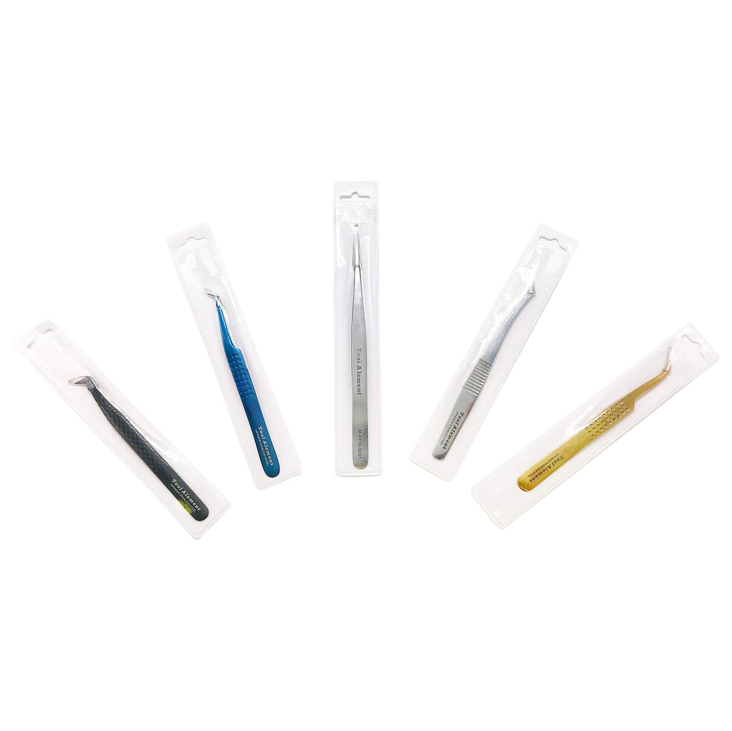 Tool Alement Canadian Stainless Steel 13cm Semi Curve Eyelash Tweezers M-PK14-8005