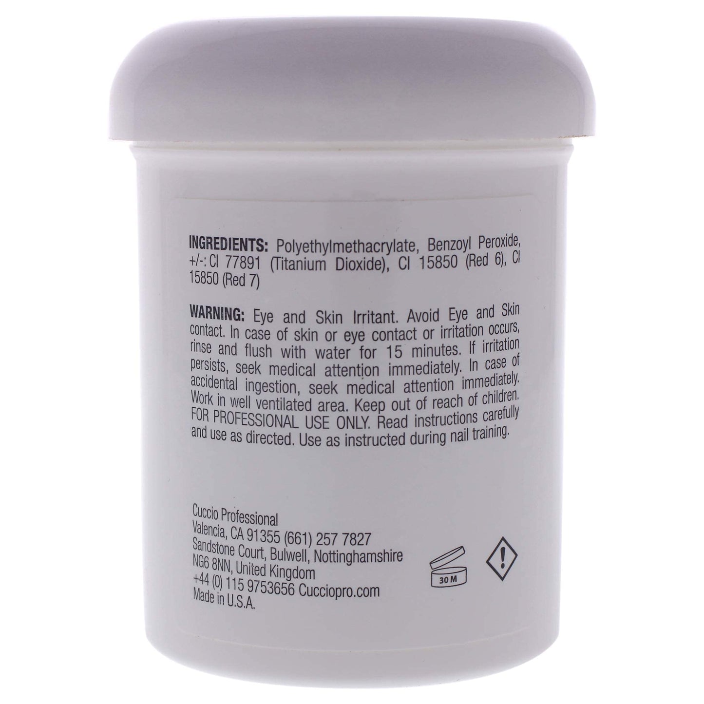 Cuccio Pro Odorless Acrylic Powder - Clear 5.75 Oz