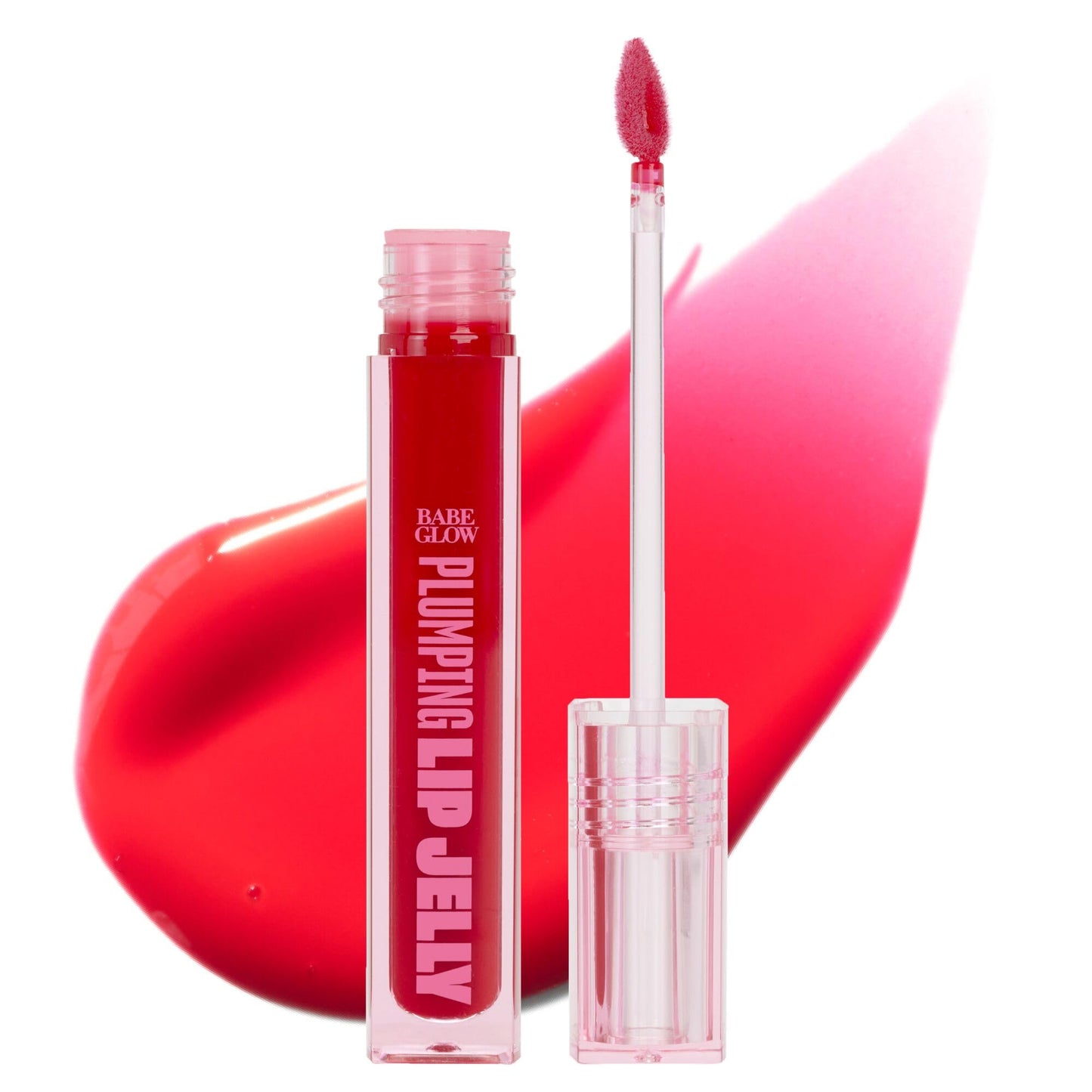 BABE ORIGINAL Glow Plumping Lip Jelly For Thicker Lips - High Shine Lip Gloss for Moisturizing, Hydrating and Soothing Lips, Red