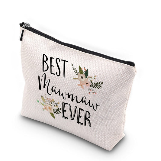 WCGXKO Best Mawmaw Ever Grandma Gift Mawmaw Gift Zipper Makeup Bags Travel Waterproof Toiletry Bag Accessories (Best Mawmaw)