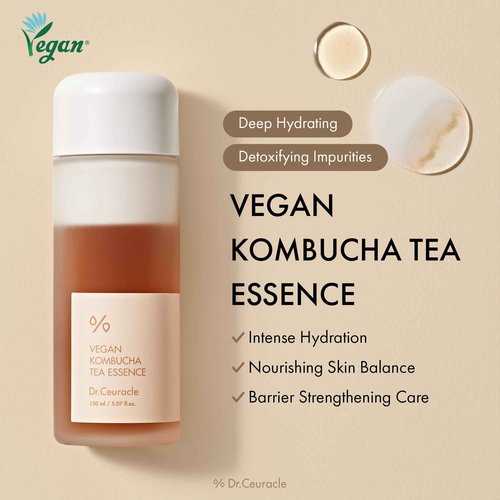 Dr.Ceuracle Vegan Kombucha Tea Essence - Hydrating Milky Toner with Kombucha Tea Extract, Centella Asiatica, Ceramide, Korean Skincare Essence (150 ml / 5.07 fl. oz.)