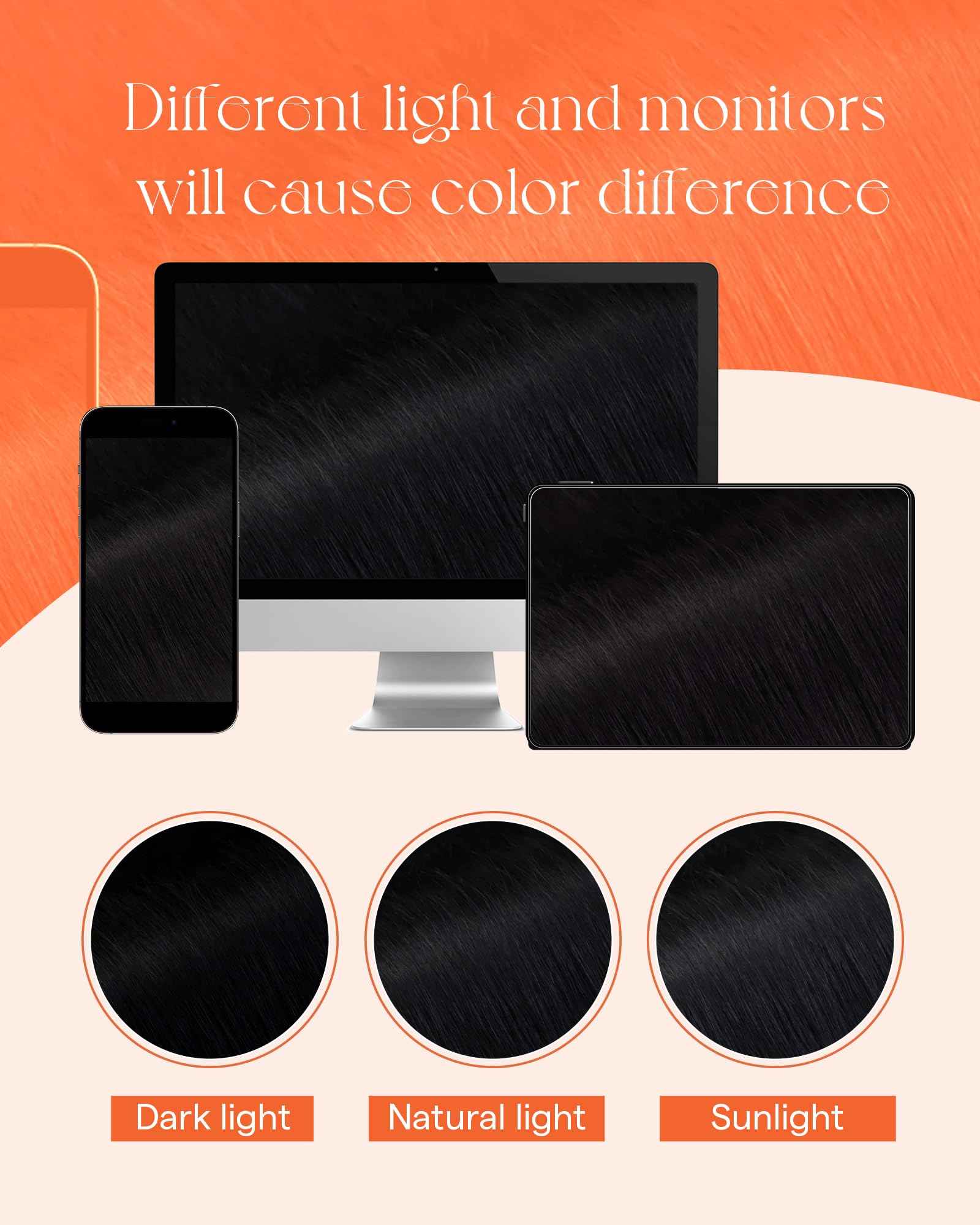 Sunny Hair Clip in Hair Extensions Straight Human Hair Clip in Extensions Remy Clip in Hair Extensions Real Human Hair Extensions Clip ins Jet Black Color 1 for Women 14inch