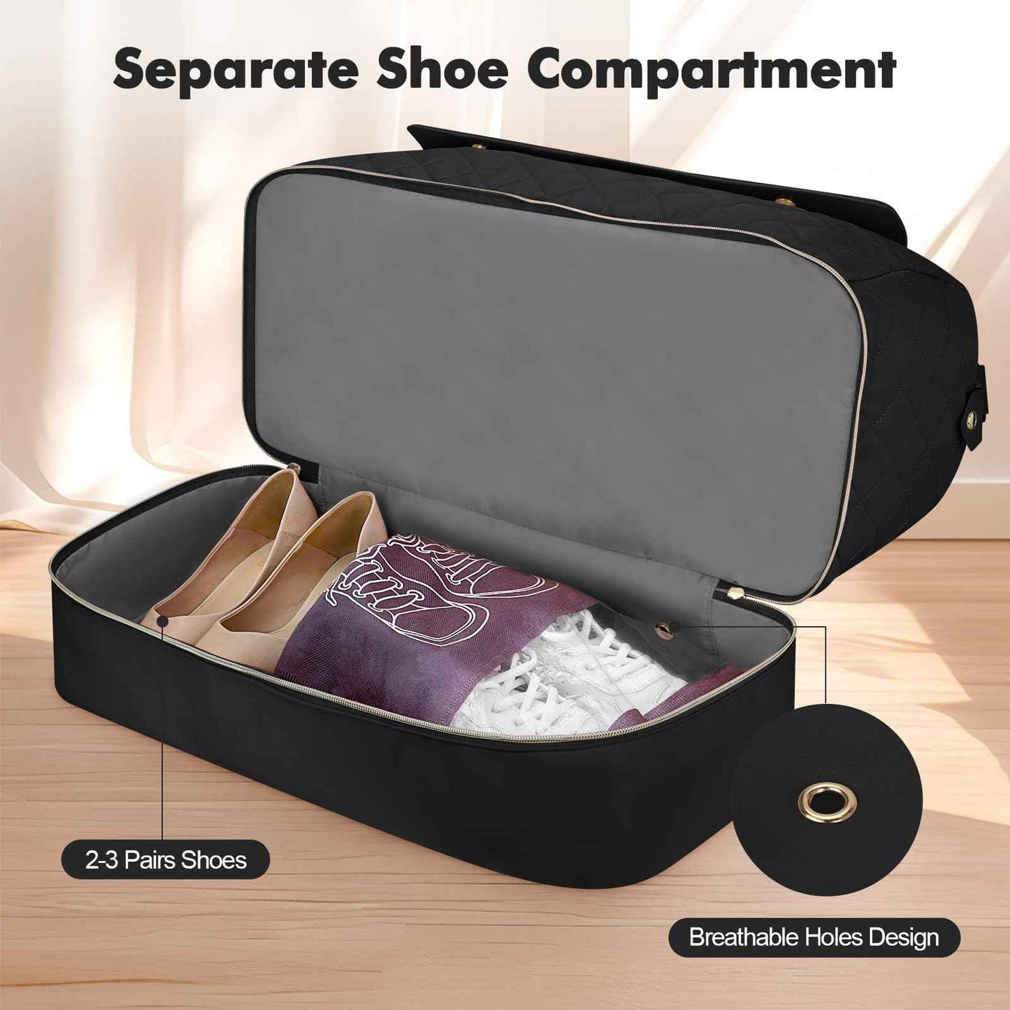 Wedama TSA Approved Toiletry Bag Clear Makeup Bags 3Pack +Large Weekender Bag for Women with Shoe Compartment for Travel Gym Camping