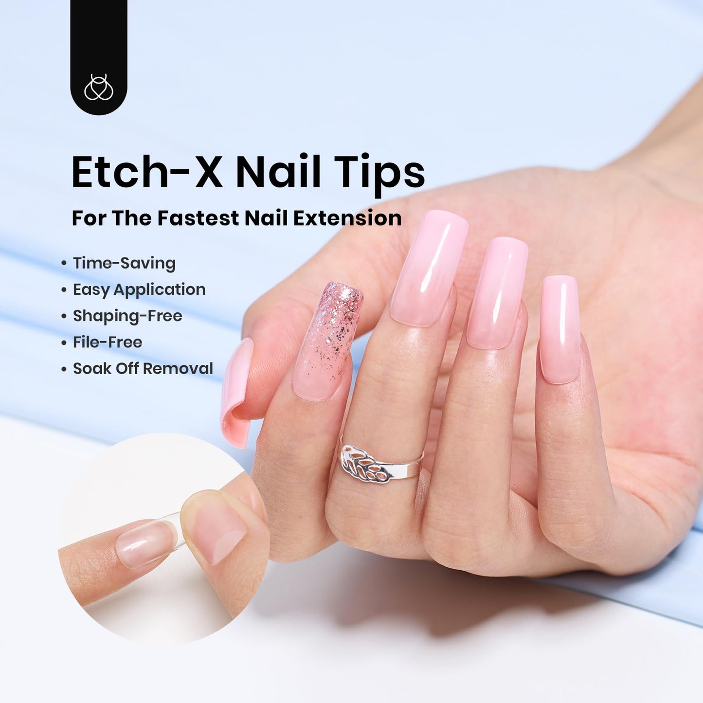 Beetles Gel Nail Tips Easy Nail Extension 504Pcs Pre shaped Medium Square Half Matte Nail Tips Press on Gelly Tips Full Cover False Nails for Gel Art Polish Soak off Nail Extensions Acrylic Nails