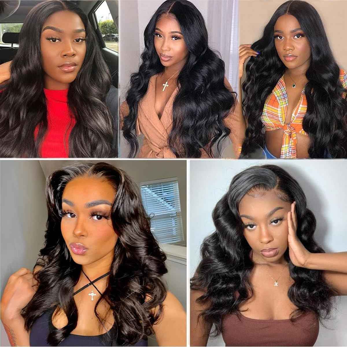 Human Hair Bundles Body Wave 12 14 16 Inch 100% Unprocessed Brazilian Body Wave 3 Bundles Human Hair Extensions for Women Quick Weave Natural Color