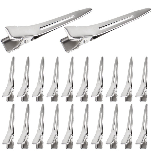 50 Pieces Silver Duck Bill Clips Metal Alligator Curl Clips Single Prong Hairclip Hairpins for Salon Styling Thick Hair Sectioning, 1.75 Inches