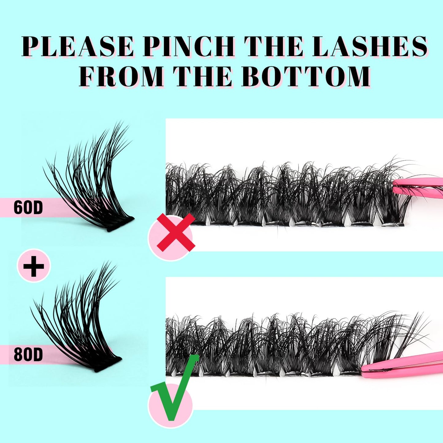 VAVALASH Lash Clusters 60D+80D Wispy Volume Individual Lashes DIY Eyelash Extensions Individual Cluster Lashes Faux Mink False Lashes DIY Lashes at Home (60D+80D,10-16MIX)