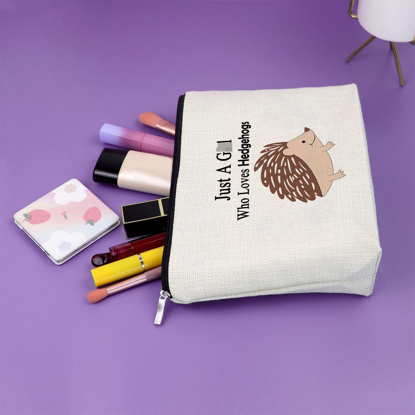 Hedgehog Gifts for Hedgehog Lovers Makeup Bag Hedgehog Lover Gift Hedgehog Owner Gifts Animal Lover Gifts Cosmetic Bag Hedgehog Mom Gift Graduation Birthday Christmas Gifts Cosmetic Travel Pouch