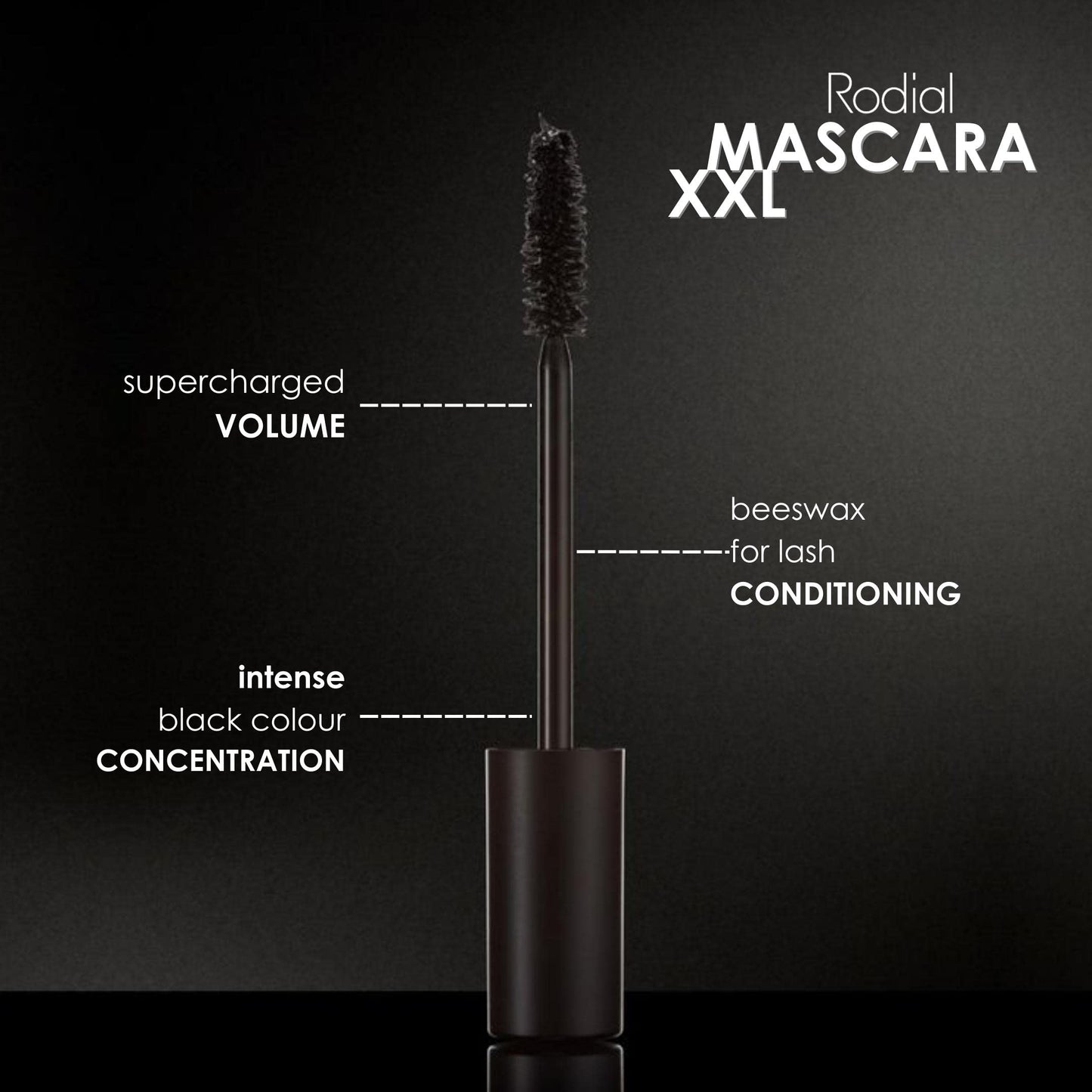 Rodial Mascara XXL- Black 0.4 fl oz, Supercharged Volume Lash Mascara, Long-Wear and Non-Clumping Formula, High Volume Black Mascara XXL