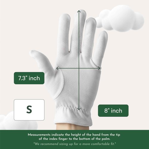 4 Pairs Cottonnerie Organic Cotton Gloves for Dry Hands Sleeping, Moisturizing Gloves Overnight, Hand Moisturizer Gloves, Moisture Gloves for Dry Hands Overnight, Sleeping Gloves, Small