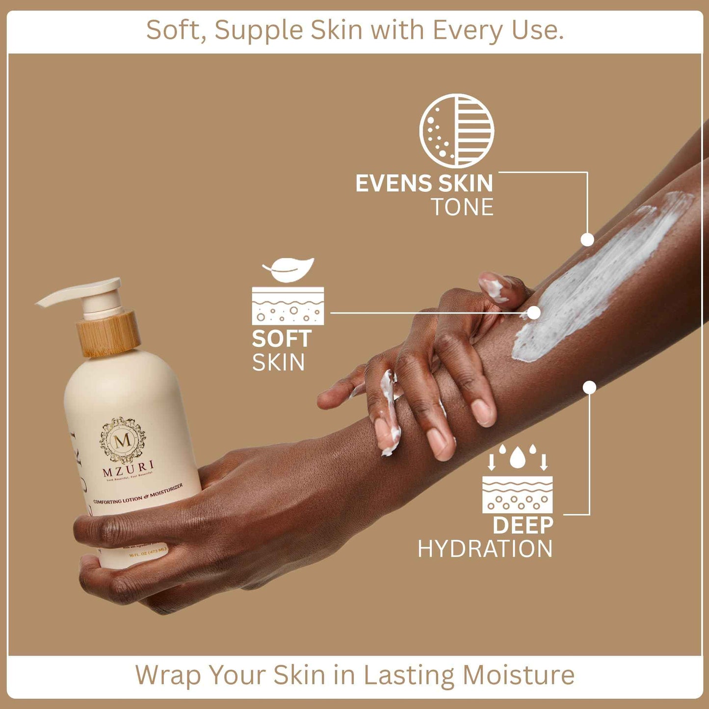 MZURI Body Lotion & Moisturizer – Pomegranate & Aloe Vera | Lightweight, Fast-Absorbing Hydrating Body Lotion for Dry, Sensitive Skin | Paraben-Free Daily Body Care | 16 fl oz