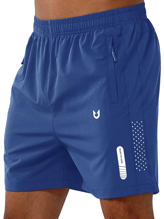 NORTHYARD Men's Athletic Running Shorts Quick Dry Workout Shorts 7"/ 5"/ 9" Lightweight Sports Gym Basketball Shorts Hiking Exercise ROYALBLUE-5inch S