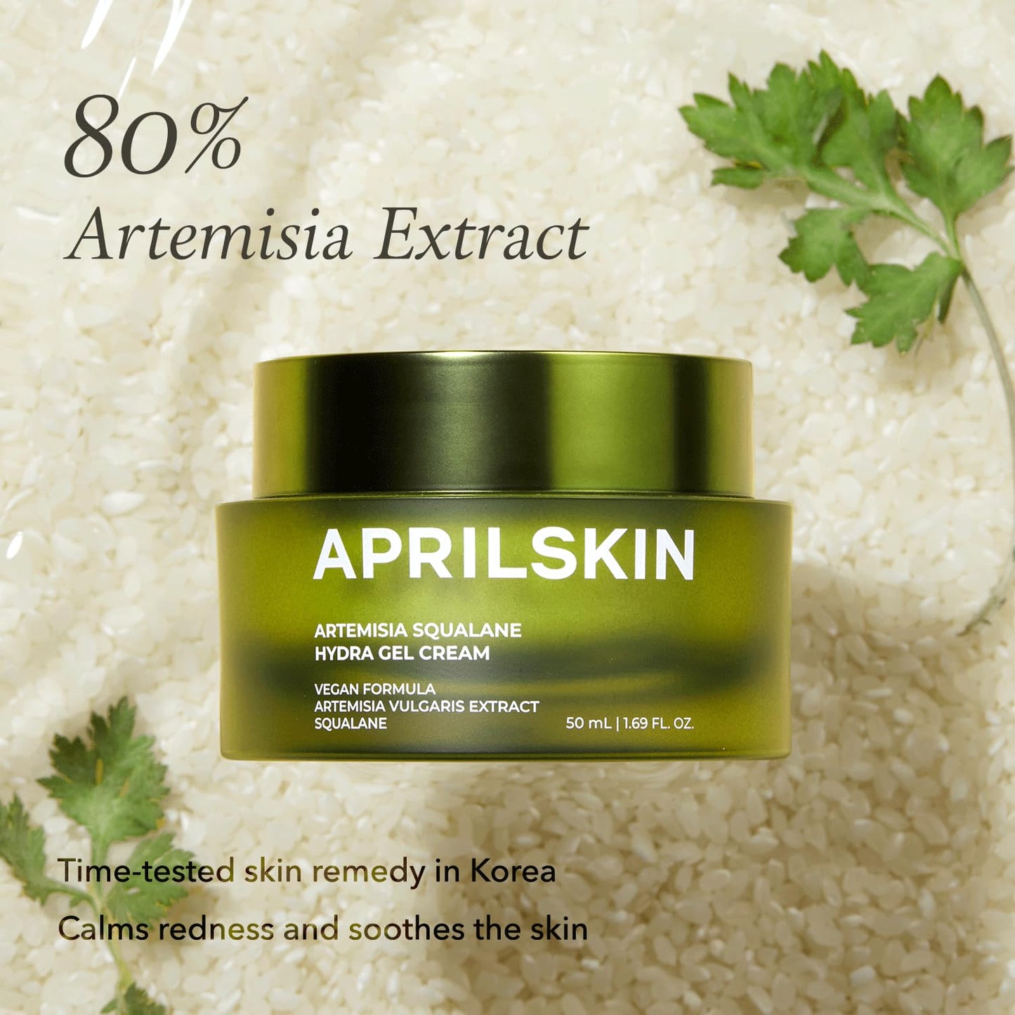 Aprilskin Artemisia Squalane Hydra Gel Cream | Dry, Sensitive, Acne-Prone Skin | Vegan, Cruelty Free, Low pH, Soothing & Firming up | 50 ml | No sulfates and Artificial Fragrance