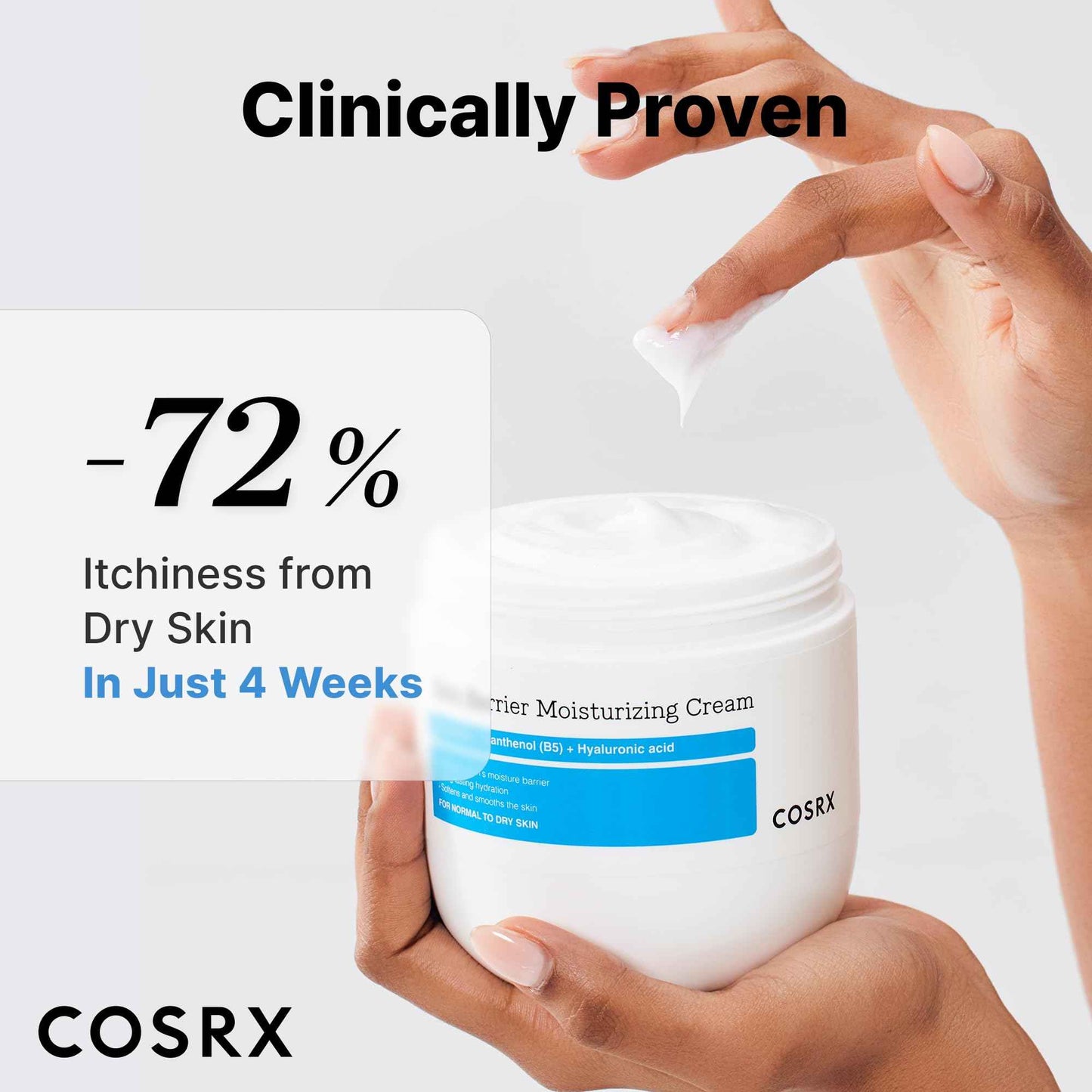 COSRX Barrier Moisturizing Cream - Body and Face Moisturizer for Dry Skin with Ceramide & Hyaluronic Acid, Unscented Hydrating Body Lotion, 15.2 fl.oz, Korean Skin Care, Stocking Stuffers