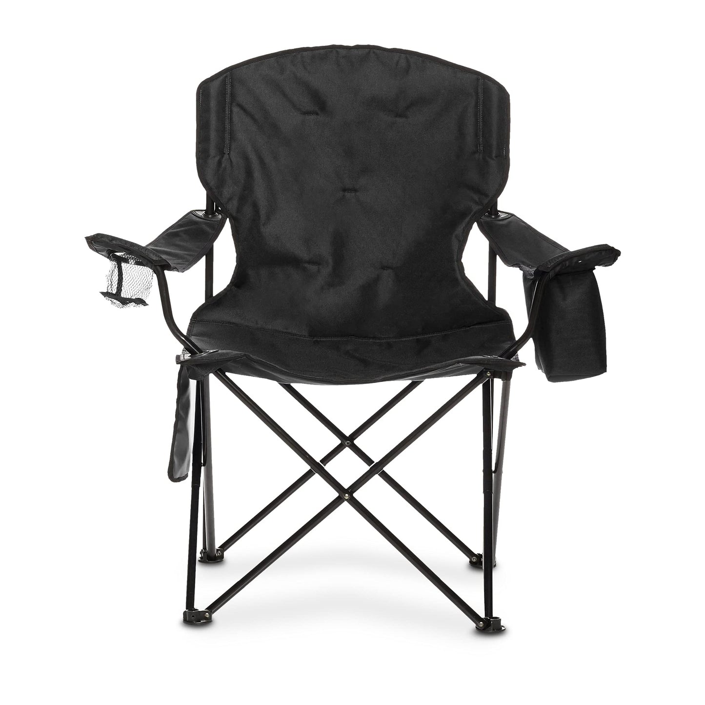 Amazon Basics Camping Chair for Beach, Picnics, Tailgates, Sports, Large, Padded, Black