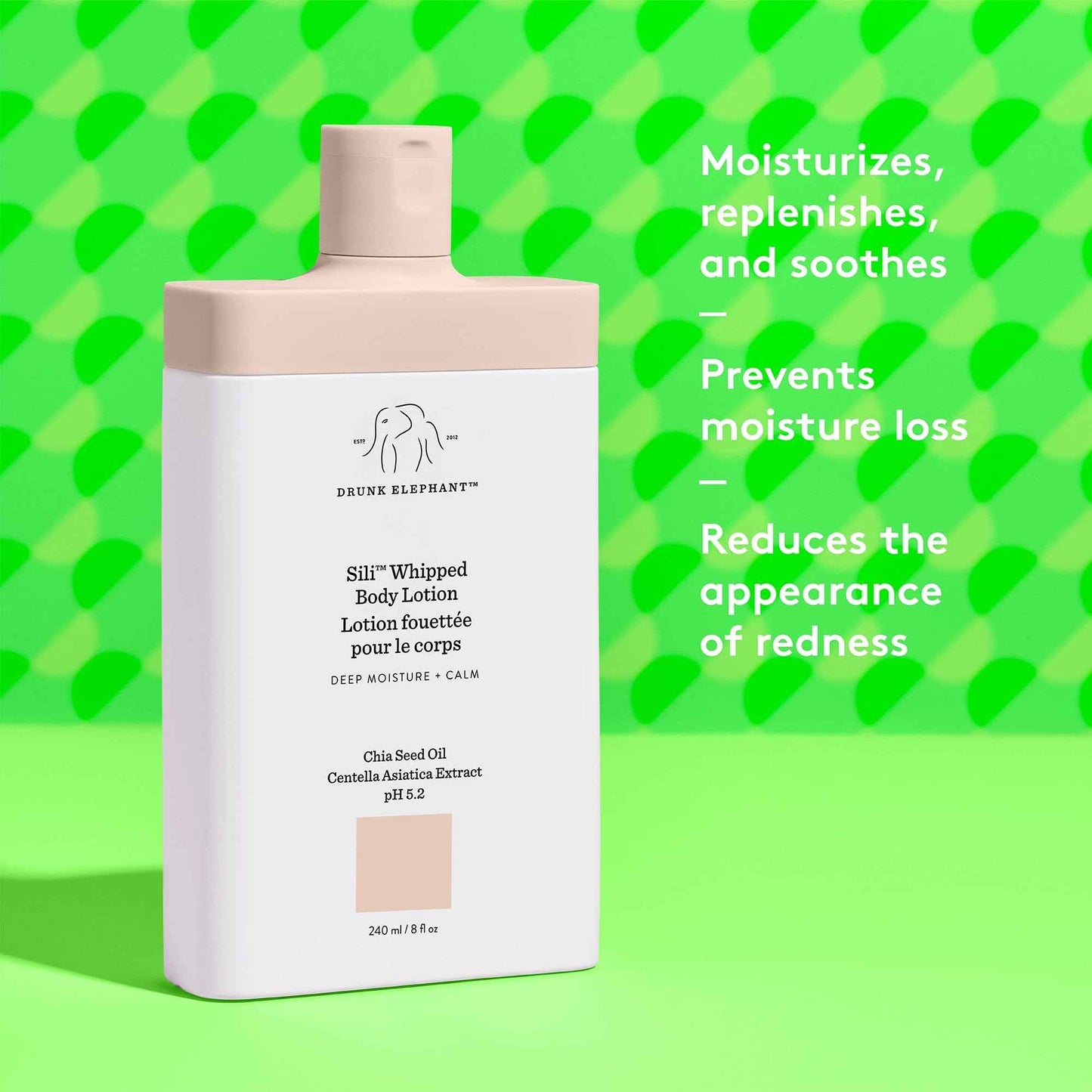 Drunk Elephant Sili Whipped Body Lotion - 240 ml/8 fl oz - Rich Daily Moisturizing Lotion - Clean Clinical Skincare - Cruelty-Free - Free of Essential Oils, Silicones, and Fragrance
