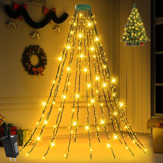 FFZZKJ 400 LED Christmas Tree Lights 8 Modes Christmas String Lights for Tree with Timer 6.6FT x 16 Lines Lights String Waterproof Christmas Decorations Outdoor/Indoor with Memory Function, Warm White