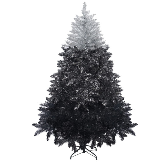 Artificial Christmas Trees,Black Gradient Spruce Tree for Home, Office, Apartment, Party Decoration,Unlit 6 FT