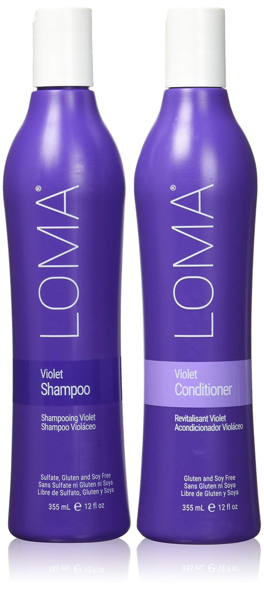 Loma Hair Care Violet Shampoo Violet Conditioner Duo, 12 Fl Oz , 2 Count (Pack of 1)