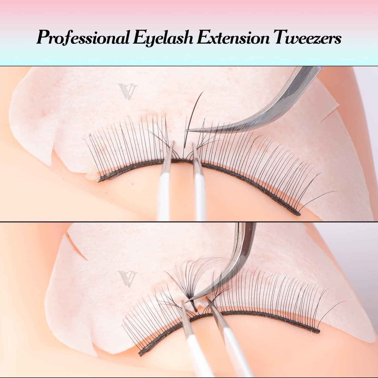 VAVALASH Lash Tweezers - Diamond Grip for Eyelash Extensions - Volume & Classic Fans - Purple, Volume Boot Tweezer