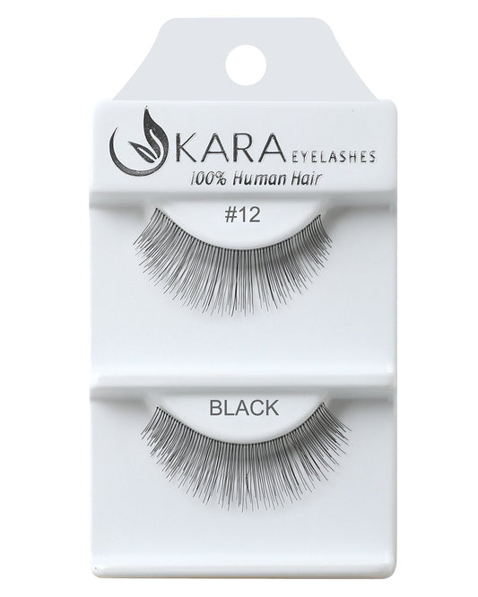 Kara Beauty Human Hair Eyelashes - 12 (Pack of 12)