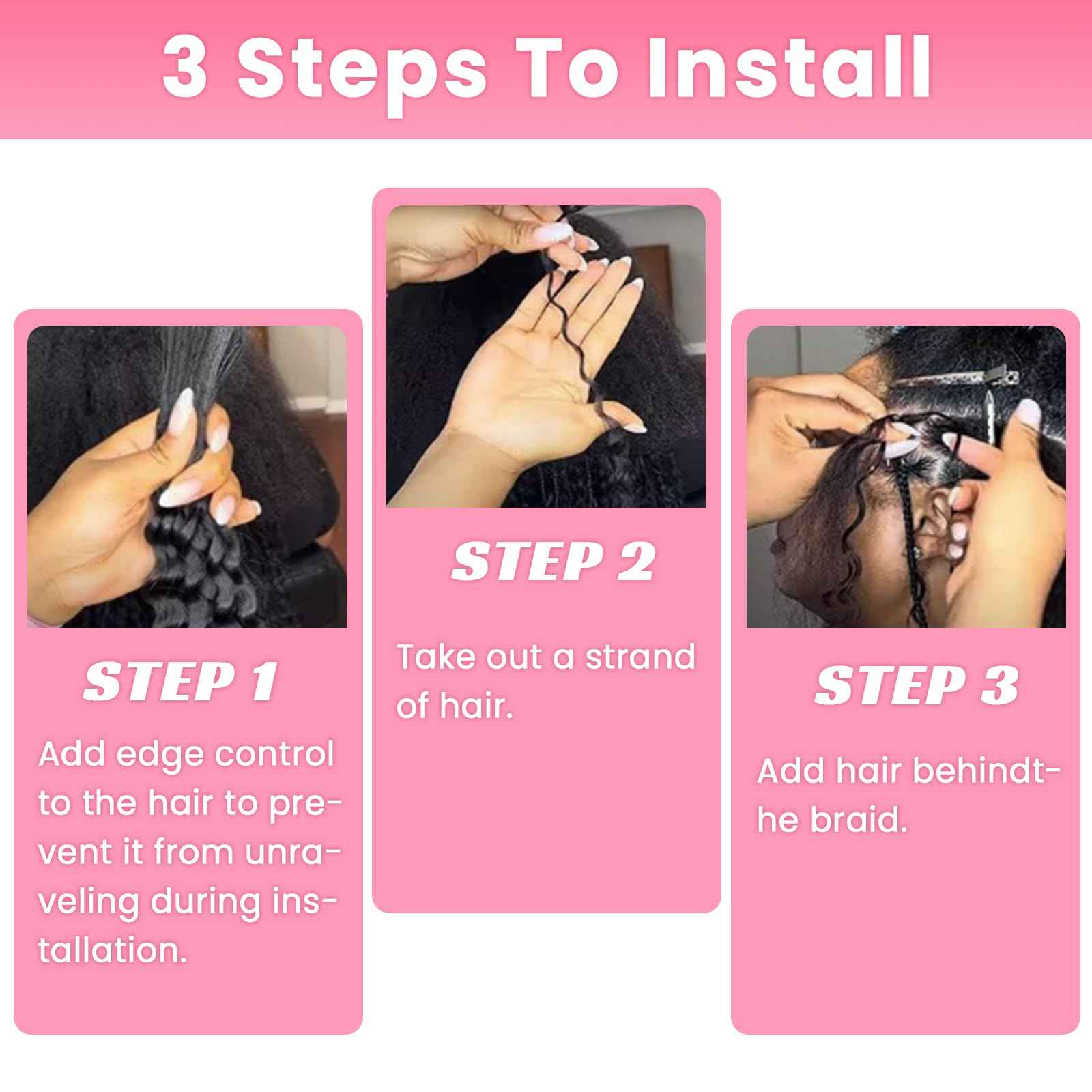 WOWANGEL Human Braiding Hair For Boho Braids 100g,100% Unprocessed Brazilian Virgin Hair, 12A Deep Wave Knotless Bohemian Bundles, Curly Hair Extensions,2 Bundles,Natural Black(1B),16 Inch