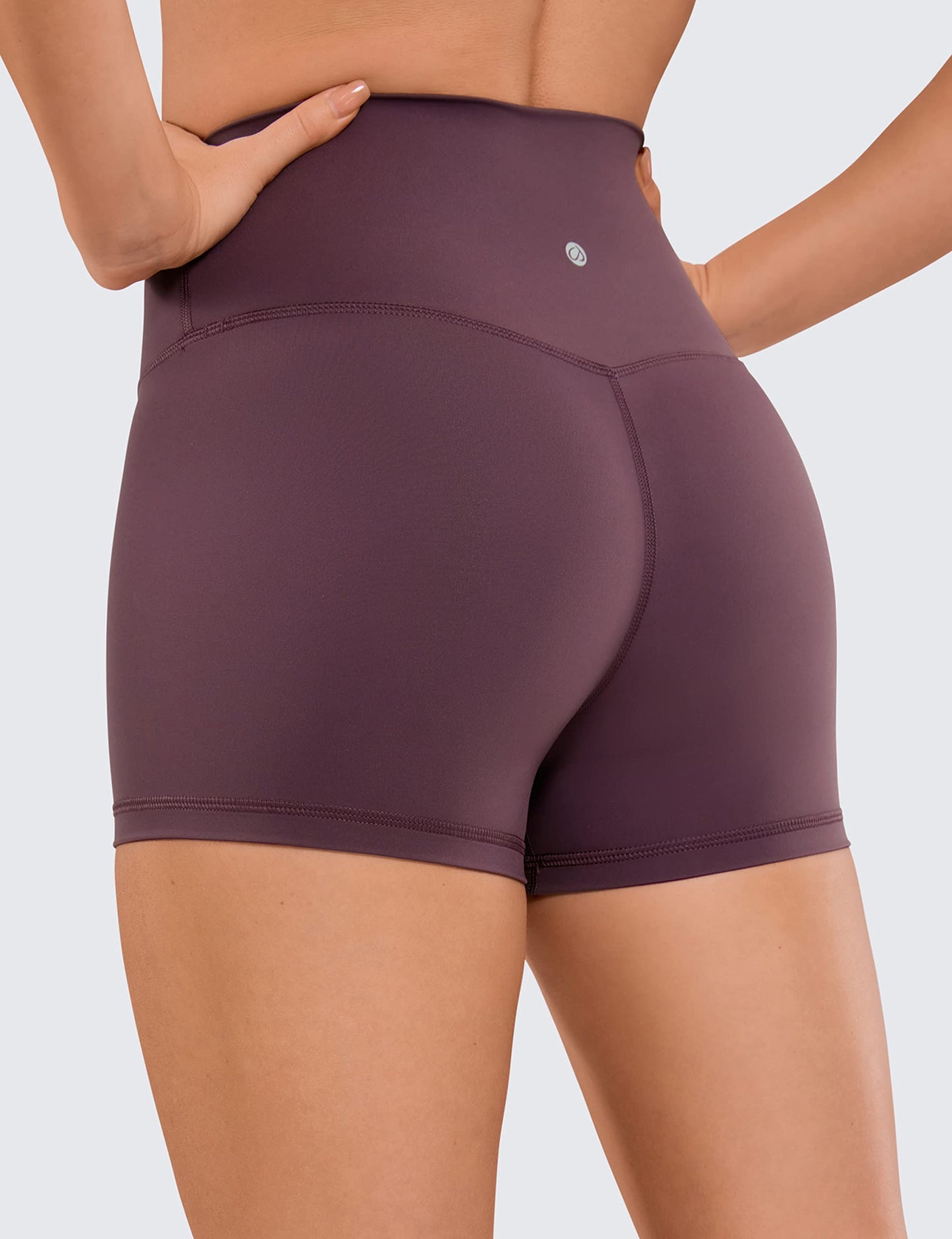 CRZ YOGA Women's Naked Feeling Biker Shorts - 3 Inches High Waisted Yoga Workout Running Spandex Shorts Arctic Plum XX-Small