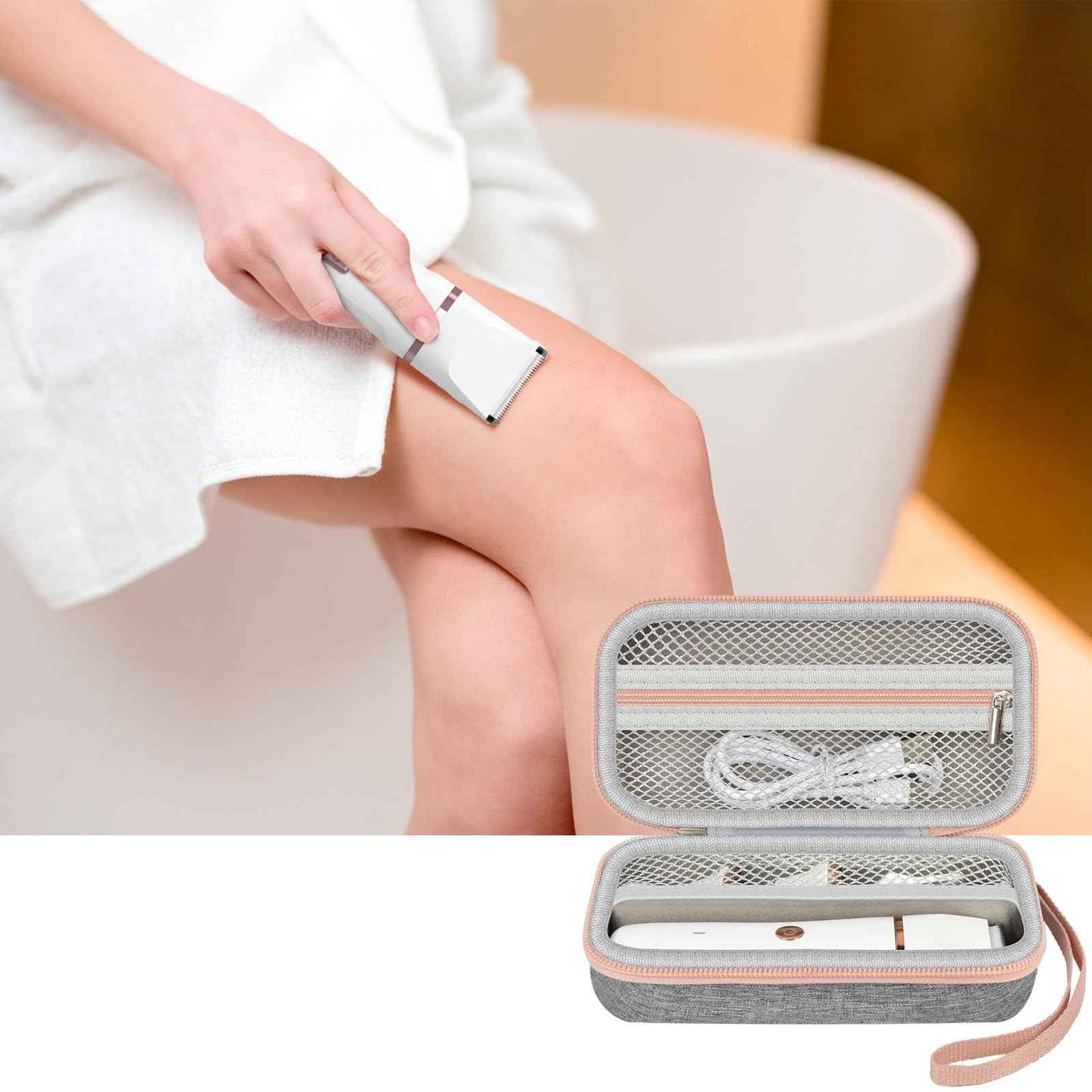 ALKOO Case for Risina Women's Bikini Trimmer & Electric Razors- Travel Holder for Pubic Hair Trimmer, Lady Shaver, Intimate Grooming Tools & Accessories, Storage- Blue (Box Only)