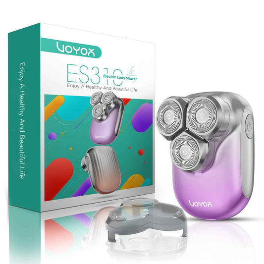 VOYOR Electric Razors for Women 3D Floating Blade Shaver for Women, Electric Shaver for Legs Bikini and Body Facial Hair Remover Women's Shavers Waterproof Women's Grooming ES310 (Purple)