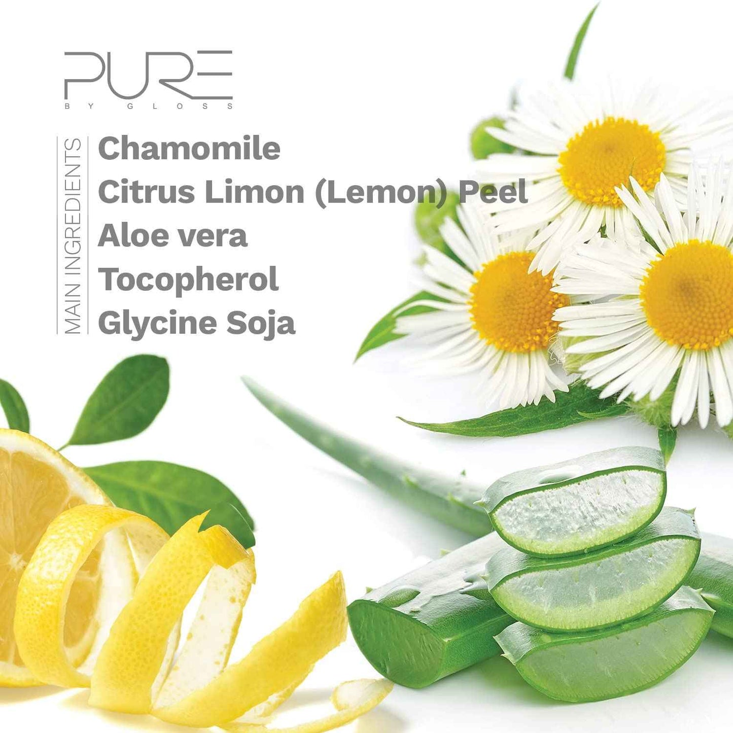 Pure by Gloss Gift Set – Fresh Lemon Scent – for All Hair and Skin Types – With Shampoo [8.5oz], Conditioner [8.5oz], Body Wash [8.5oz], Body Lotion [8.5oz], Body Bar [4oz], & Loofah – Cruelty Free