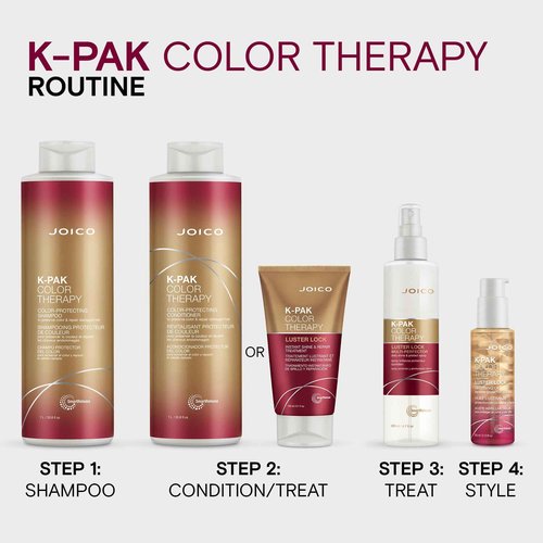 Joico K-PAK Color Therapy Color-Protecting Shampoo | For Color-Treated Hair | Boost Shine | Improve Elasticity | Repair Breakage | Rebuild Damaged Hair | With Keratin & Argan Oil | 33.8 Fl Oz | With Pump