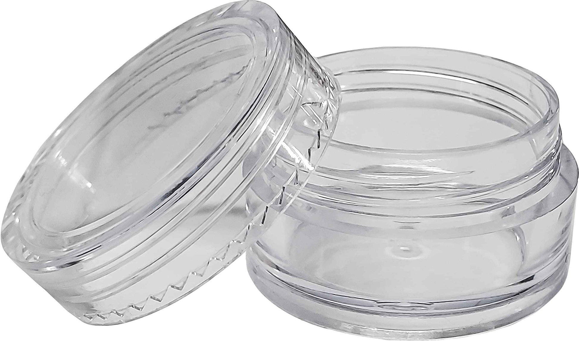 7ML / 7G Clear Plastic Jars With Screw On Lids | Poly Container For Cosmetics, Essential Oils, Creams, Powder & Storage | RVTUS (100 Pack, Without Silicone Liner)