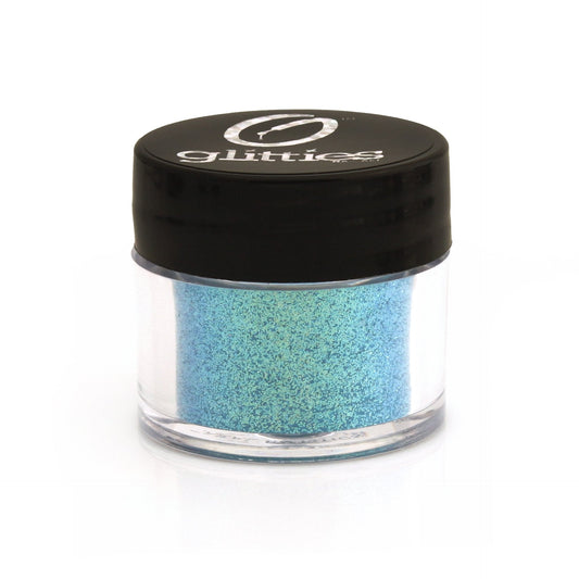 GLITTIES - Azure - Cosmetic Grade Extra Fine (.006") Loose Glitter Powder Safe for Skin! Perfect for Makeup, Body Tattoos, Face, Hair, Lips, Soap, Lotion, Nail Art - (10 Gram Jar)