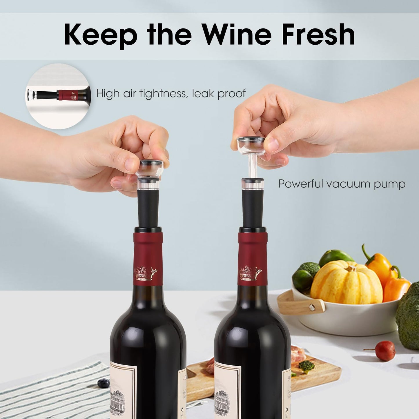 Wine Opener Gift Set Premium Wing Corkscrew Wine Bottle Opener with Multifunctional Bottles Opener, Wine Foil Cutter, Wine Vacuum Stopper, Wine Aerator Pourer Upgrade for Wine Lovers Man Woman