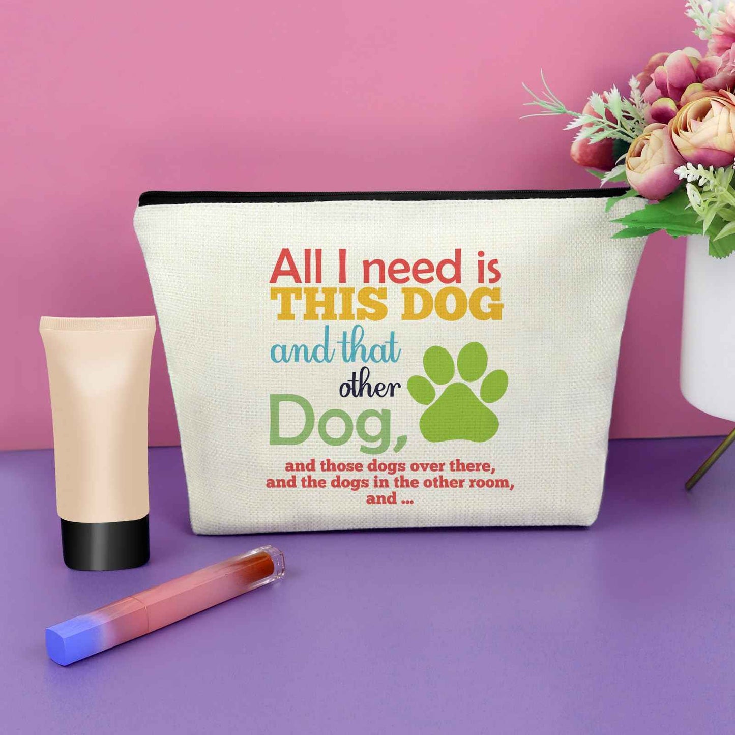 Sazuwu Funny Dog Mom Gifts: Makeup Bags & Travel Organizers - Dog Themed Cosmetic Bags for Women - Perfect for Christmas & Birthdays