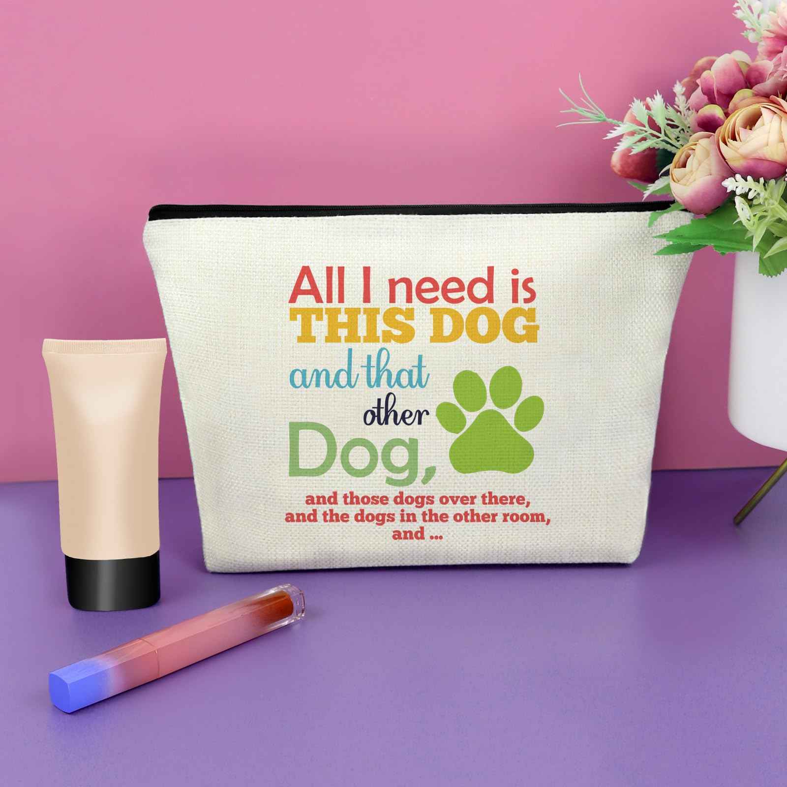 Sazuwu Funny Dog Mom Gifts: Makeup Bags & Travel Organizers - Dog Themed Cosmetic Bags for Women - Perfect for Christmas & Birthdays