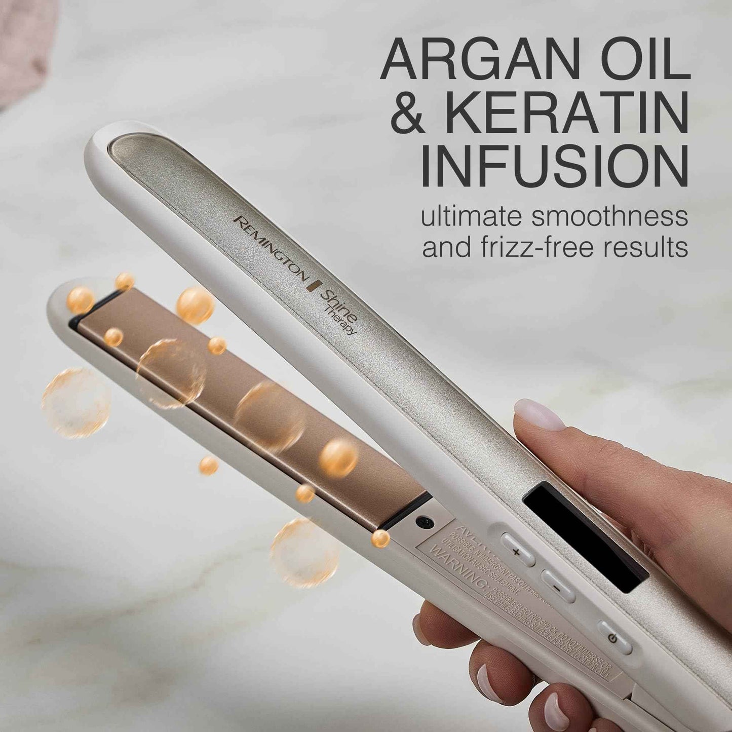 Remington Shine Therapy 1 inch Hair Straightener Iron, Flat Iron Infused with Argan Oil & Keratin, Professional Ceramic Flat Iron for Less Frizz, Shines and Smooth, Styling Tools
