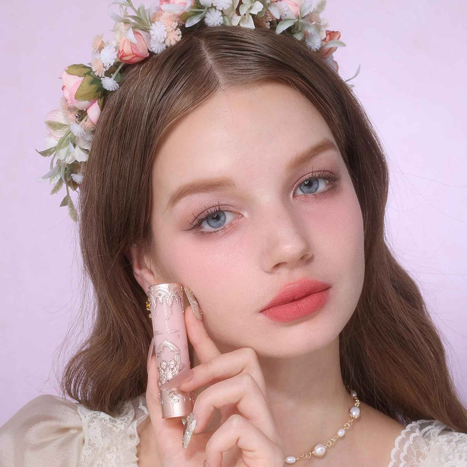 Flower Knows Violet Strawberry Rococo Glowy Lip Gloss G01 Little Angel Matte Lipstick C05