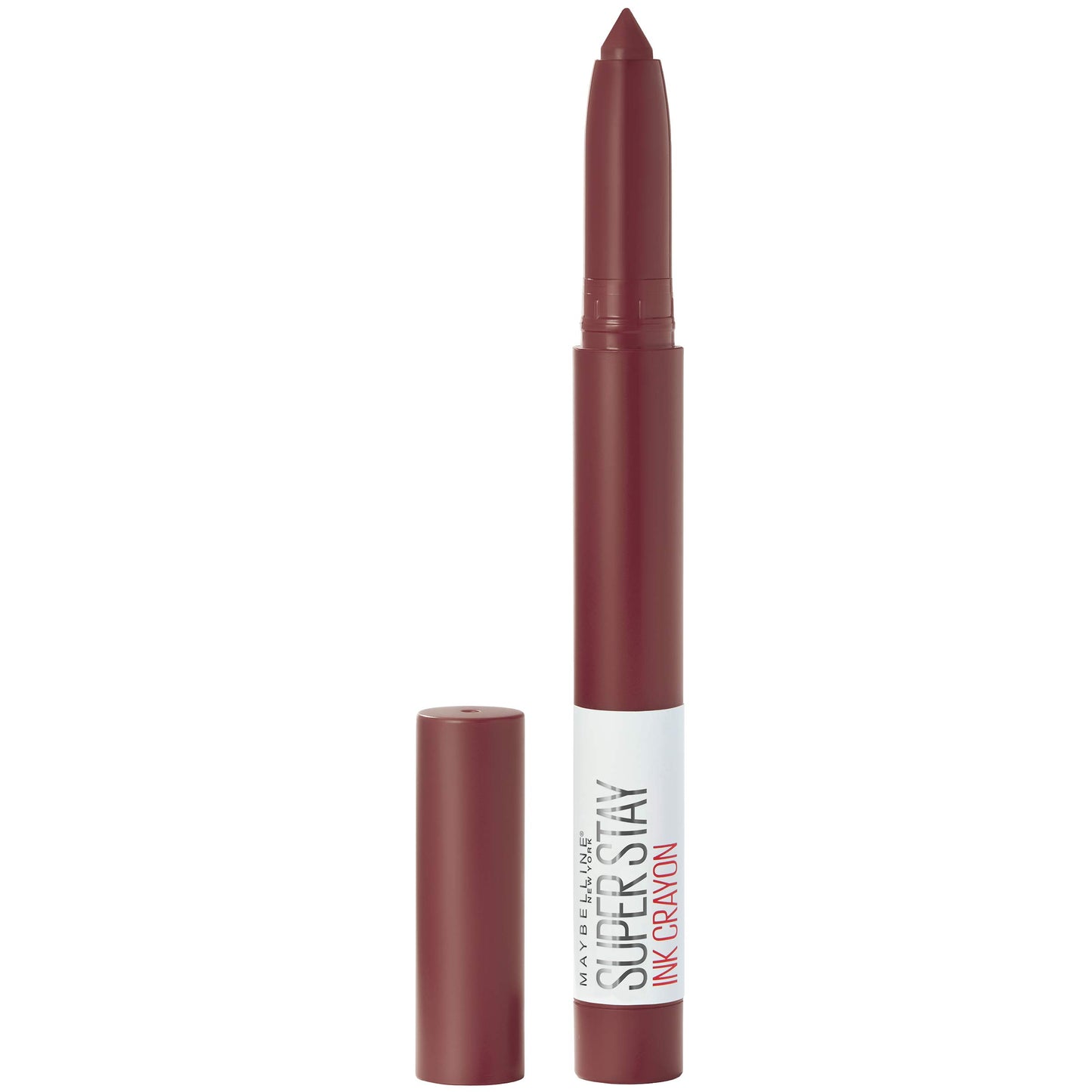 Maybelline Super Stay Ink Crayon Lipstick Makeup, Precision Tip Matte Lip Crayon with Built-in Sharpener, Longwear Up To 8Hrs, Live On The Edge, Purple Brown, 1 Count