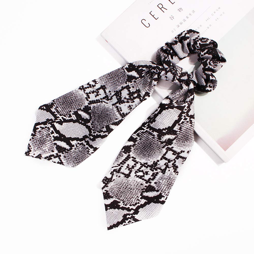 5Pcs Leopard Snake Cheetah Print hair scarf Scrunchies, Leopard Hair Tie, Animals Hair Scarf Scrunchies Ponytail Holder Scrunchy Ties for Women (Leopard Headband - 5B)