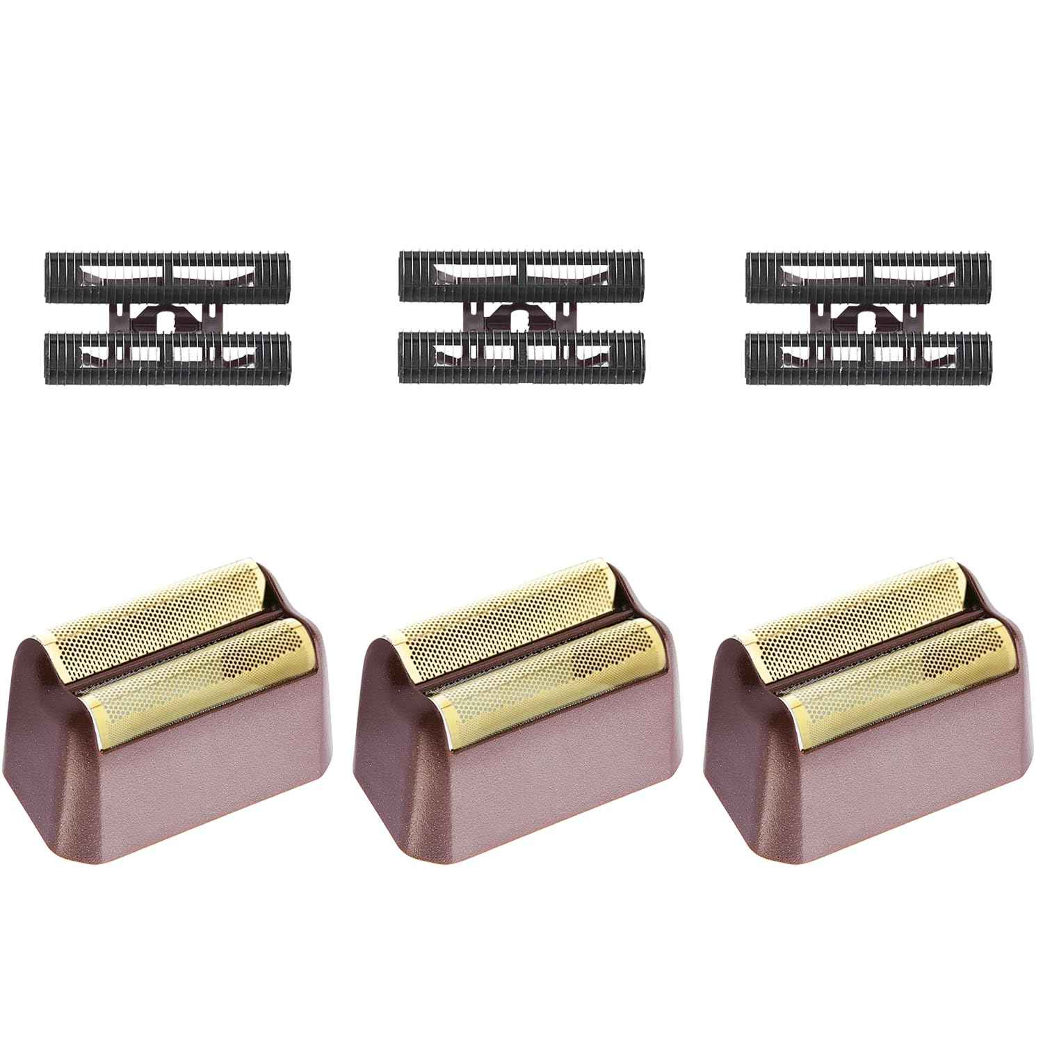 3 Pack Professional 5 Star Series Finale Shaver Replacement Foil and Cutter Bar Assembly Compatible with wahl Shaver Foil 7031-100, 7043-100 Super Close Shaving Replacement Heads，Red