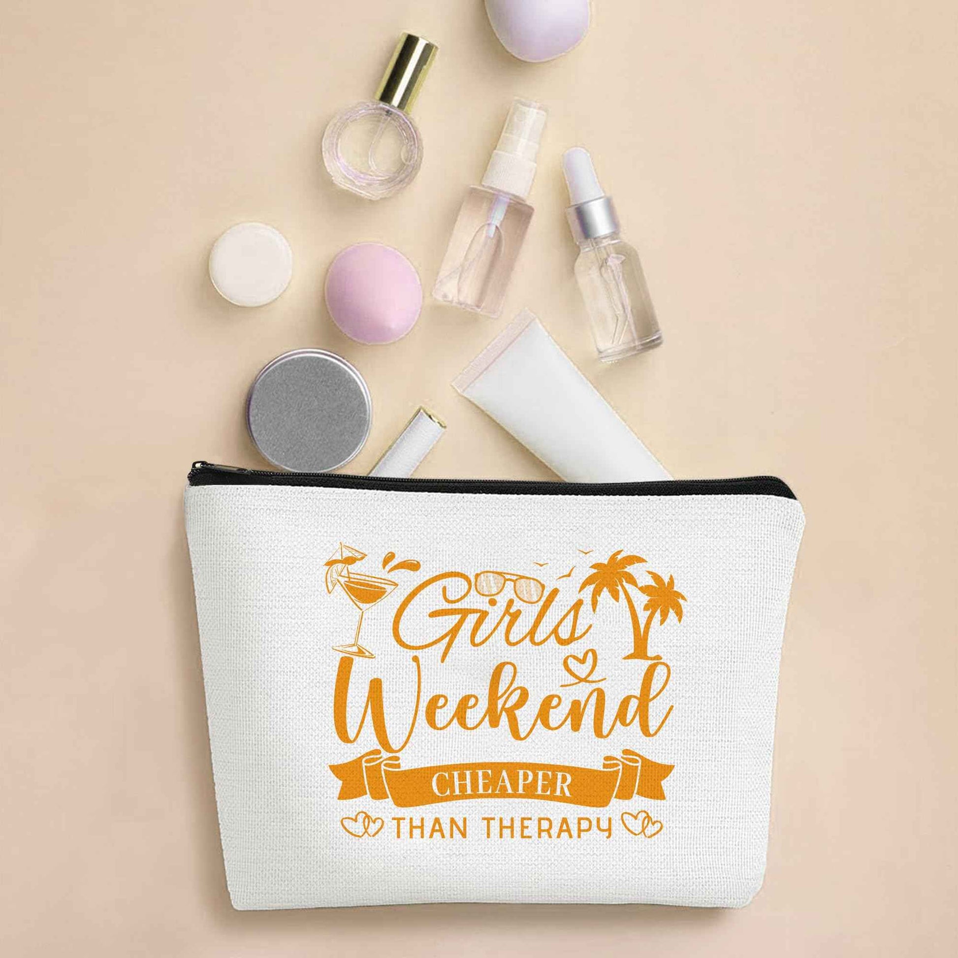 SEAOYOZO Girls Weekend Gifts Makeup Bags for Women Girls Trip Gifts Cosmetic Bag Travel Toiletry Bag Zipper Pouch Friendship Bachelorette Party Favors Birthday Christmas