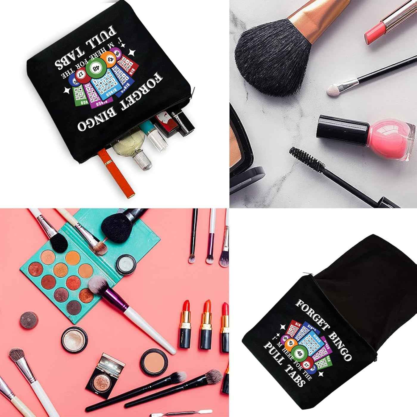 JEFBFBWE Bingo Makeup Bags for Bigo Lovers Players Bingo Cosmetic Bag Birthday Christmas Gifts for Women,Casino Lucky Prize for Gambler,Travel Bag (Bingo)