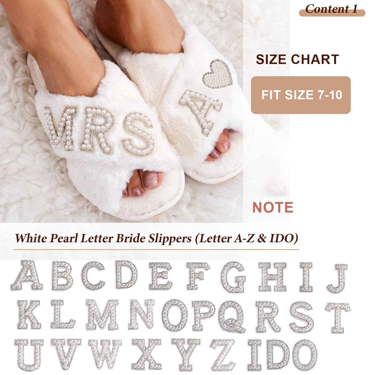 BILJOY Personalized Initial Bridal Shower Gifts Box Set, Letter K Bride Slippers MRS Cosmetic Bag Bride Hair Clip Wedding Gifts for Bride, Bride to be Gifts Bachelorette Gifts