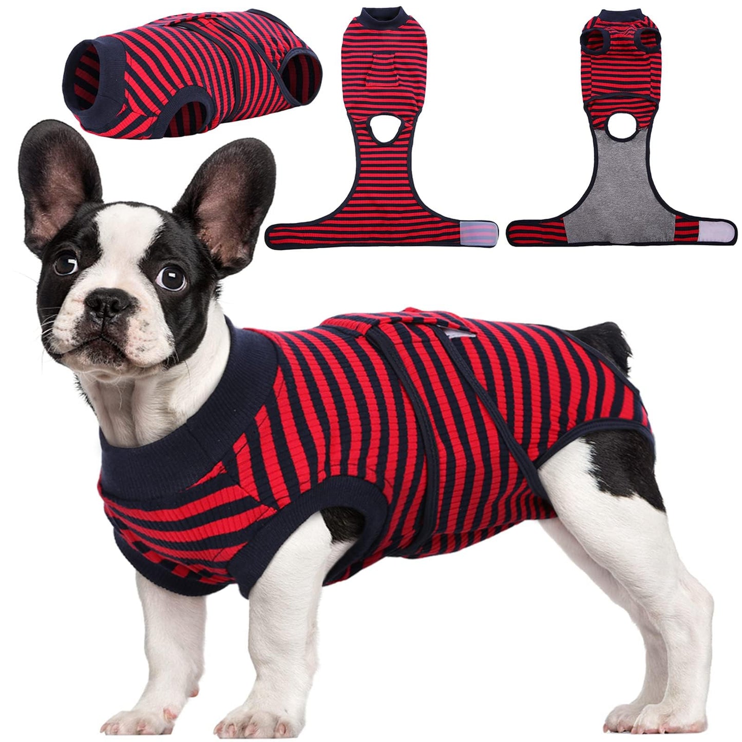 Kuoser Recovery Suit for Dogs Cats After Surgery, Professional Pet Recovery Shirt Dog Abdominal Wounds Bandages, Substitute E-Collar & Cone,Prevent Licking Dog Onesies Pet Surgery Recovery Suit