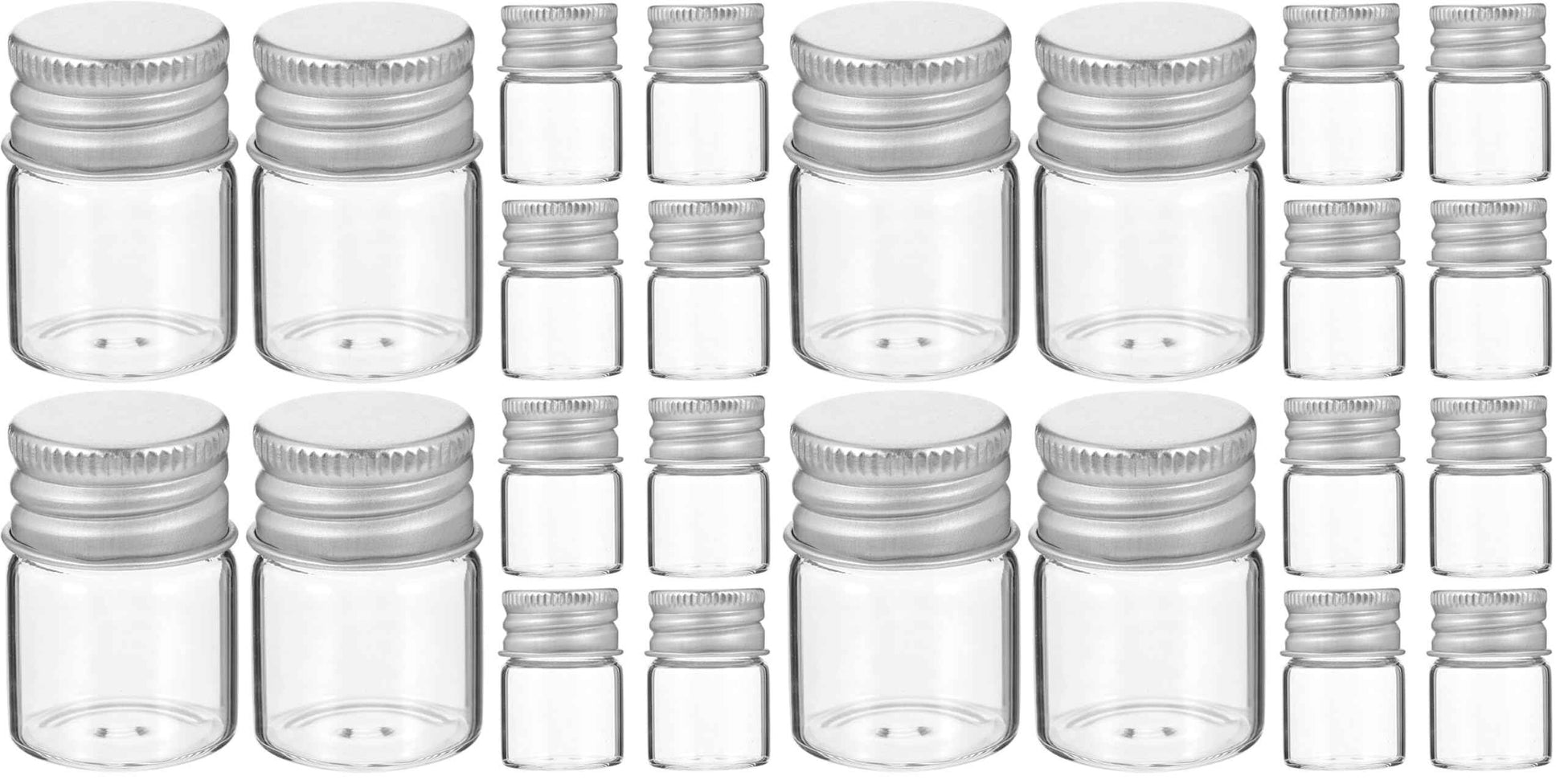 Luxshiny Mini Glass Bottles with Screw Caps: 12Pcs Tiny Jars for Cosmetic Sample Essential Oil Specimen DIY Craft Storage - 5ml (Pack of 2)